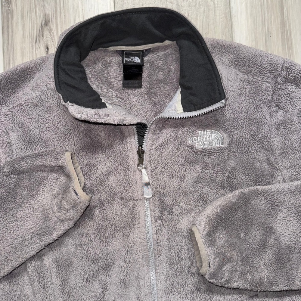 The North Face Osito Gray High Pile Fleece Full Zip‎ Jacket Women's Large READ
